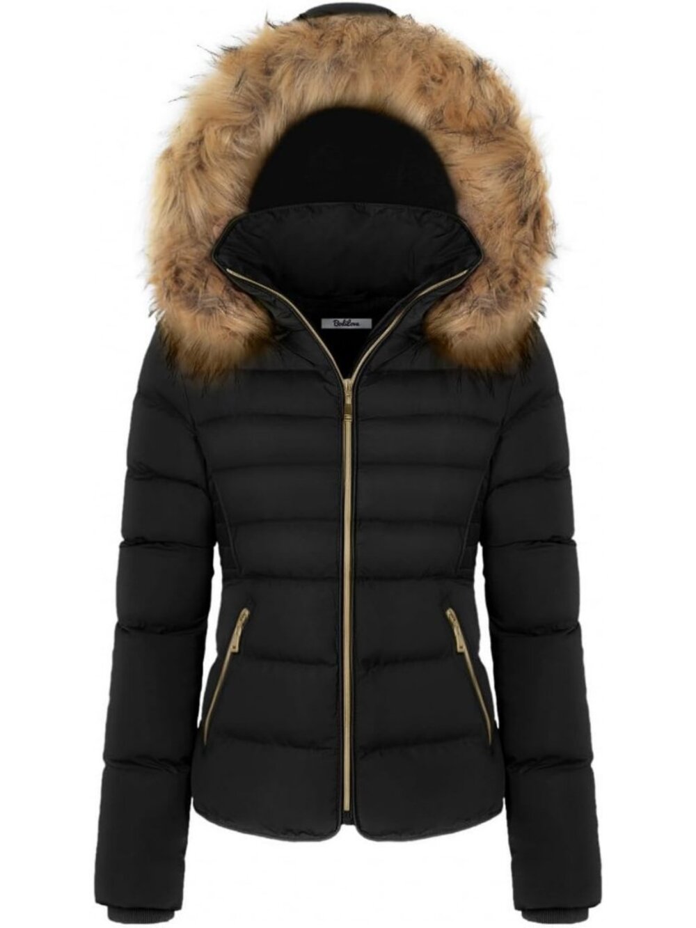 Cozy Women's Winter Puffer Coat - Thick Fleece Lined, Fur Hooded Jacket